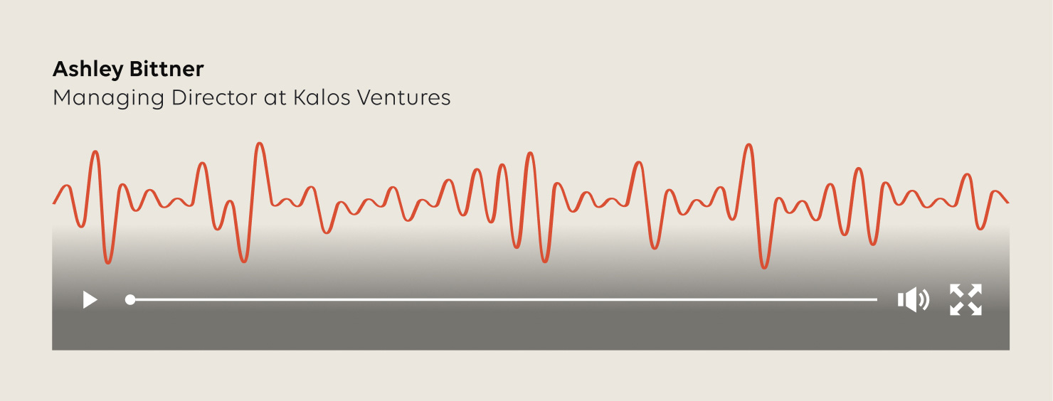 An audiogram of Ashley Bittner, Managing Director at Kalos Ventures, discussing the future of AI in the workplace.